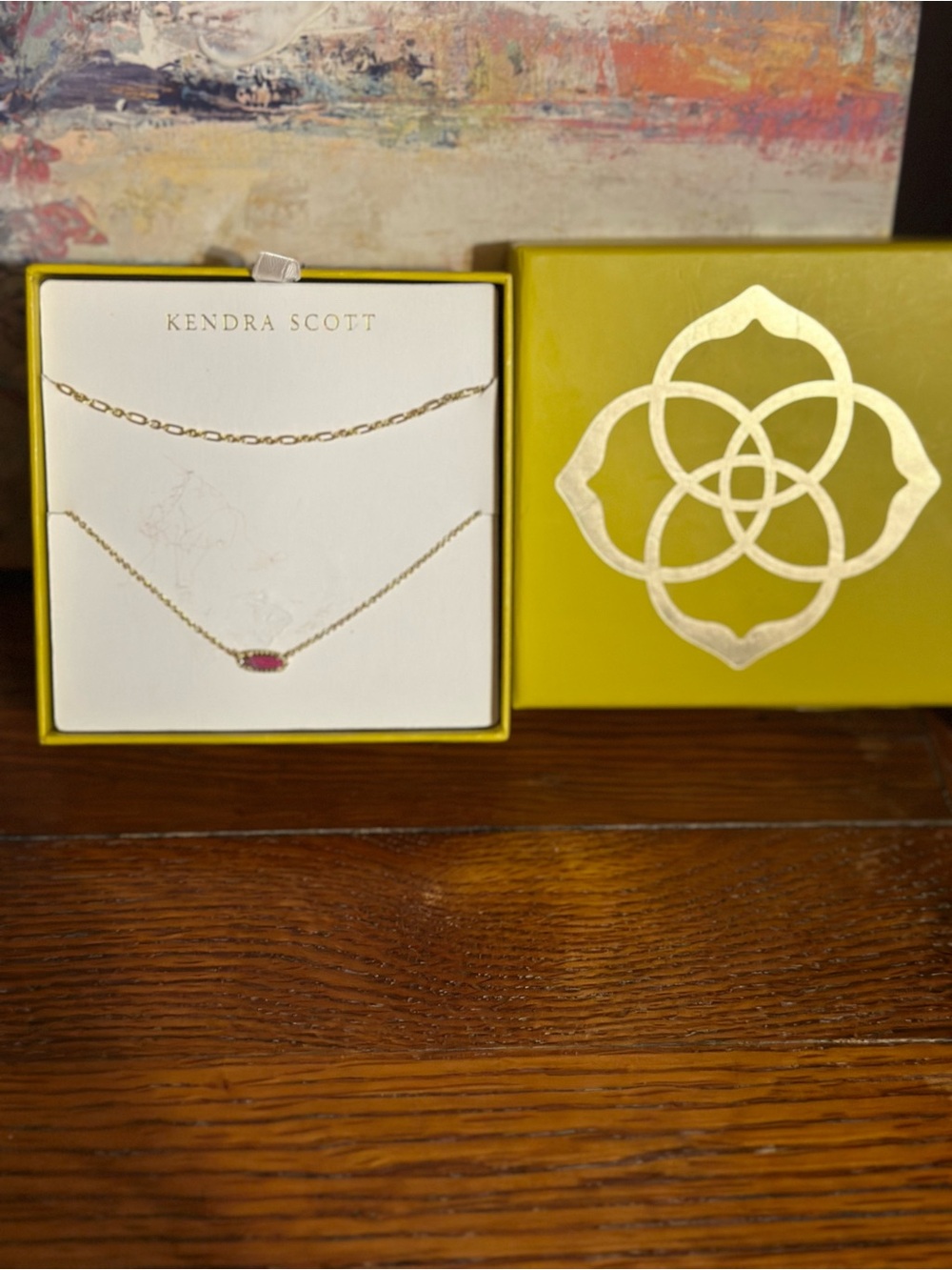 Kendra Scott Gold Double-Layer Necklace with Pink Stone Emma